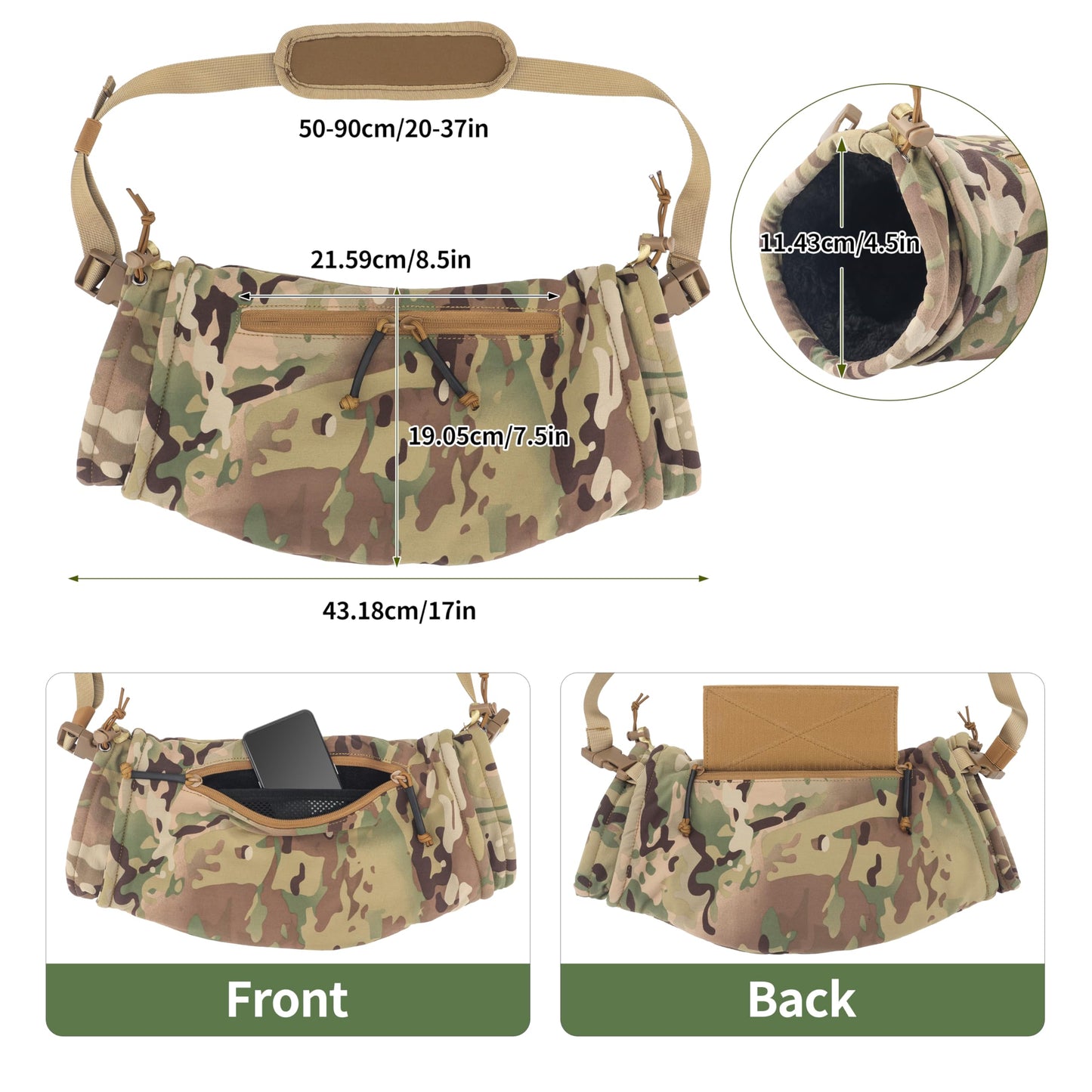 WildeLight Tactical Hand Warmer Pouch, Youth Football Hand Warmers, Portable Drop Hanger Waist Handwarmer Pouch (MC)