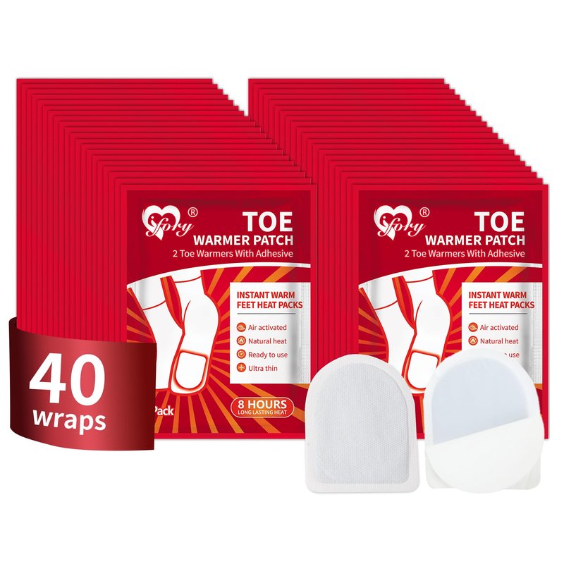 IFORY Toe Warmers - Long Lasting, Odorless, Air Activated Self-Adhesive Foot Warmer- Up to 8 Hours of Heat - 40 Pairs Feet Warmers- Ultra-Thin Disposable