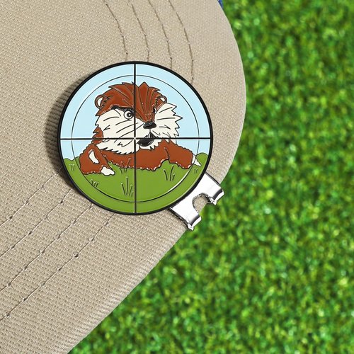 JIAOWEI Bushwood Enamel Golf Ball Marker with Magnetic Hat Clip - Funny Golf Accessories - Premium Gift for Golf Lovers - Gopher