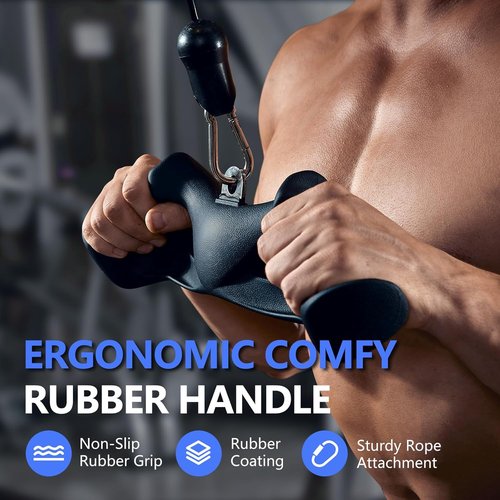 HXD-ERGO LAT Pulldown Bar - Ergonomic Grip Bicep & Tricep Cable Attachment for Strength Training