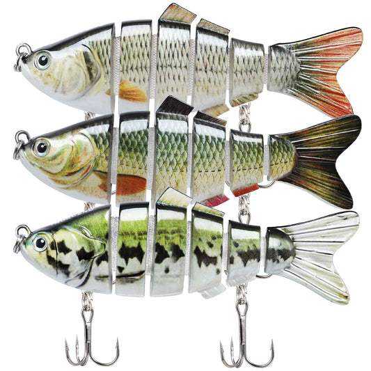 TRUSCEND Swimmax Fishing Lures with BKK Hook – Easy Catch: Wiggling, Vibrating, Rattling with Noise, Heavy-Duty Dyneema Fiber Joint, Jointed Swimbaits for Bass, Trout, Crappie, Family Fishing Plugs