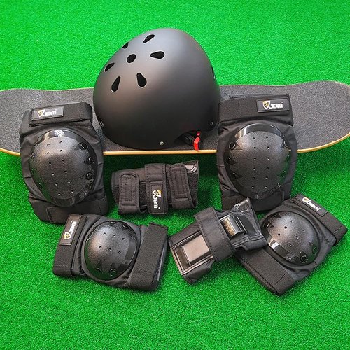JBM Skating Protective Gear Set - Helmet, Knee & Elbow Pads, Wrist Guards | For All Skill Levels