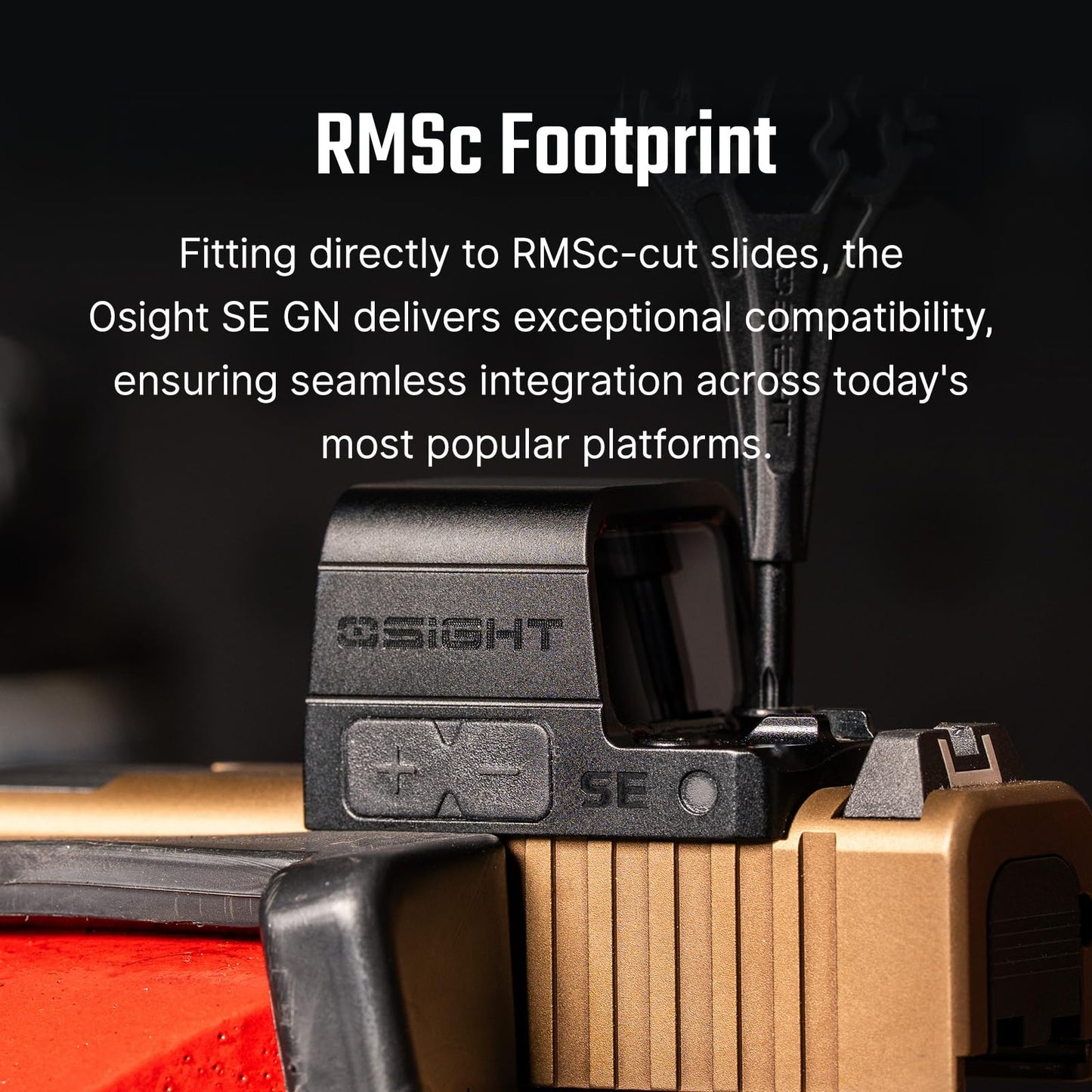 OSIGHT SE Enclosed RMSc Green Dot Optic, 2 MOA Dot & 32 MOA Circle