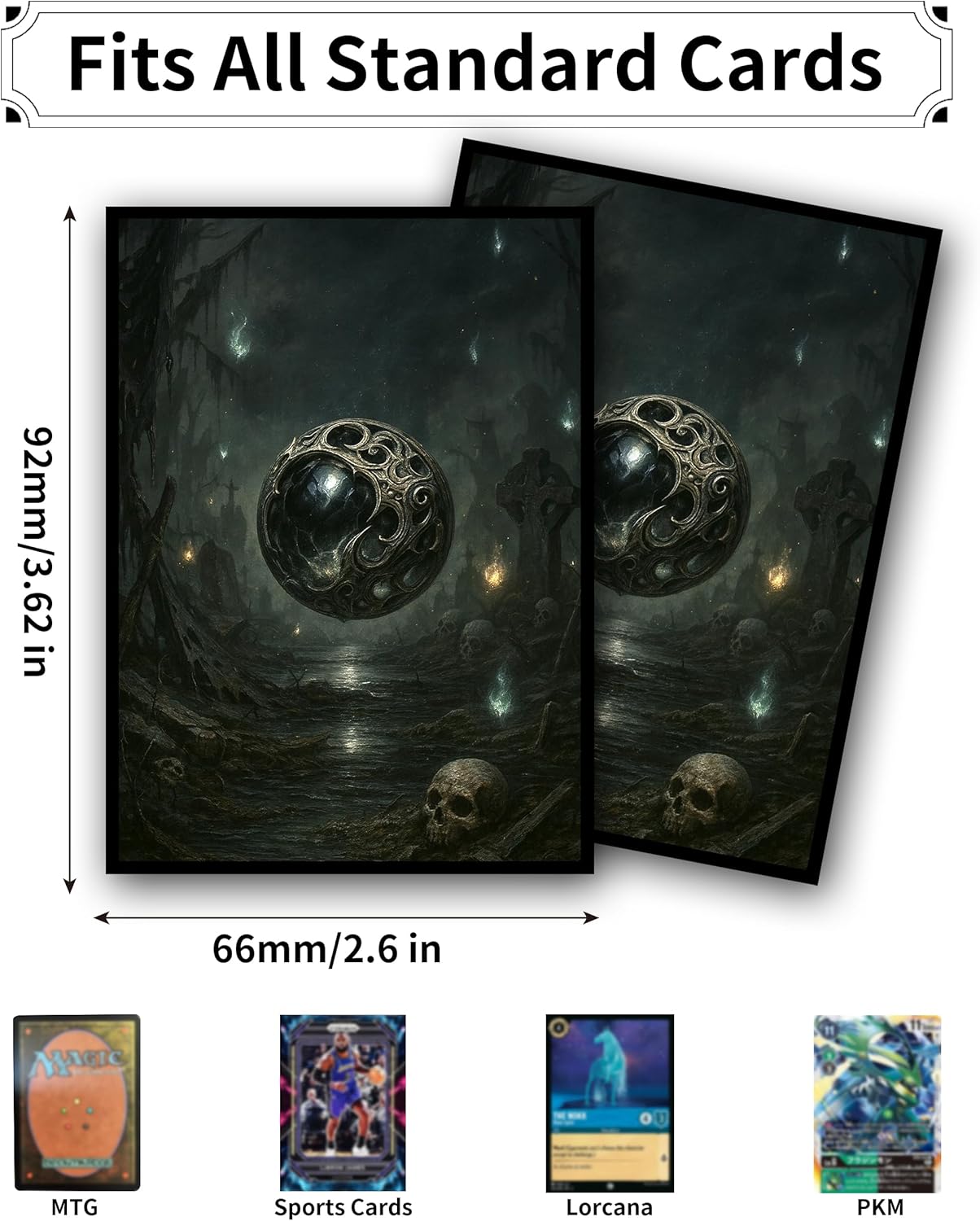 MTG Card Sleeves - Element Series (Earth, Fire, Wood, Water, Dark) - Ultra Clear & Matte Finish, 100 Count Standard Size