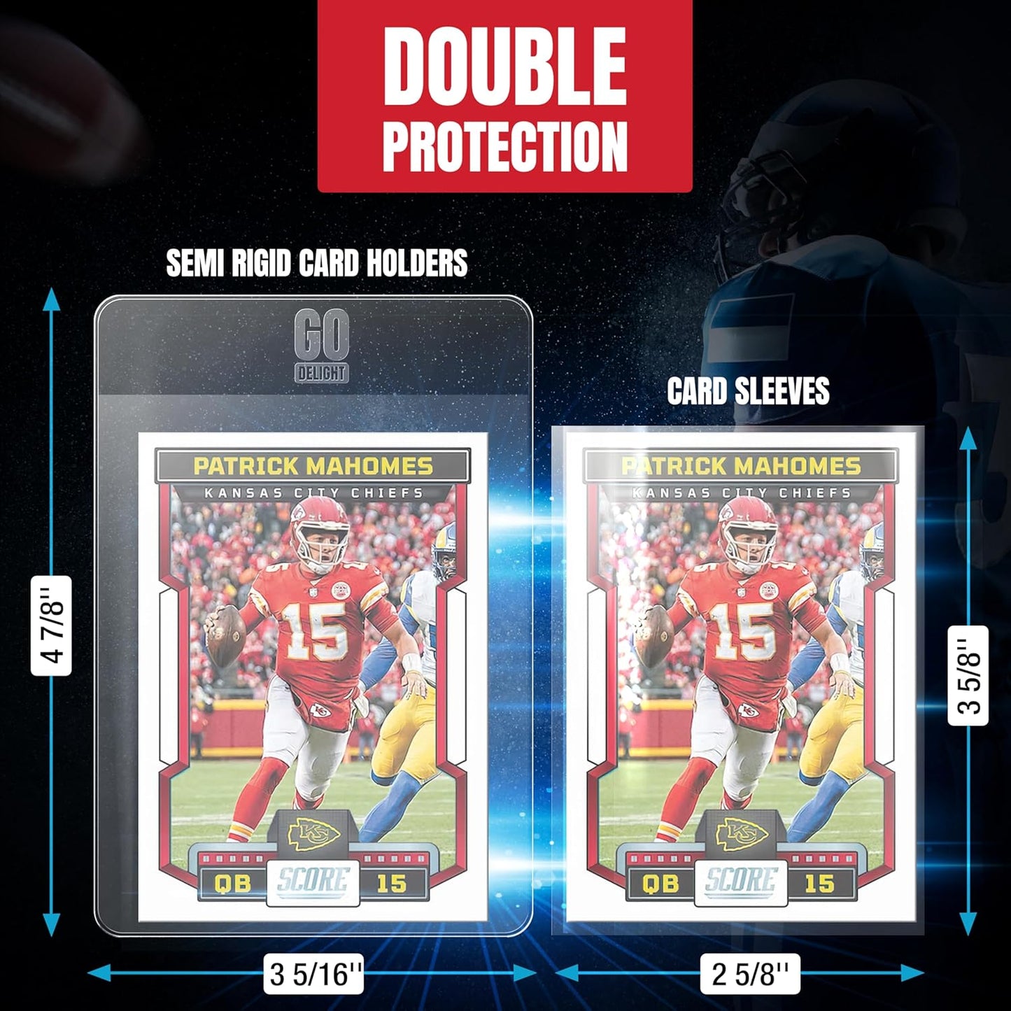 PSA Semi Rigid Card Holders - 100 Bundle for Grading Baseball & Trading Cards | 50 Holders + 50 Soft Sleeves - 3-5/16” x 4-7/8”
