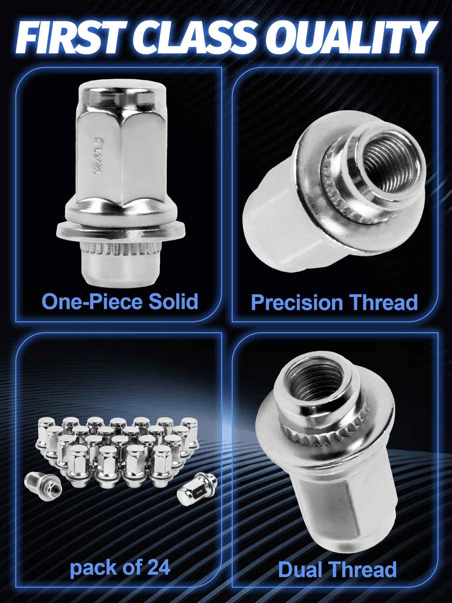 M12x1.5 Lug Nuts OEM Factory Wheel Lug Nuts for Tacoma 4 Runner FJ Cruiser Matrix GX460/ GX470/ SR5 Pre-Runner TRD Off-Road Limited Set of 24 Mag