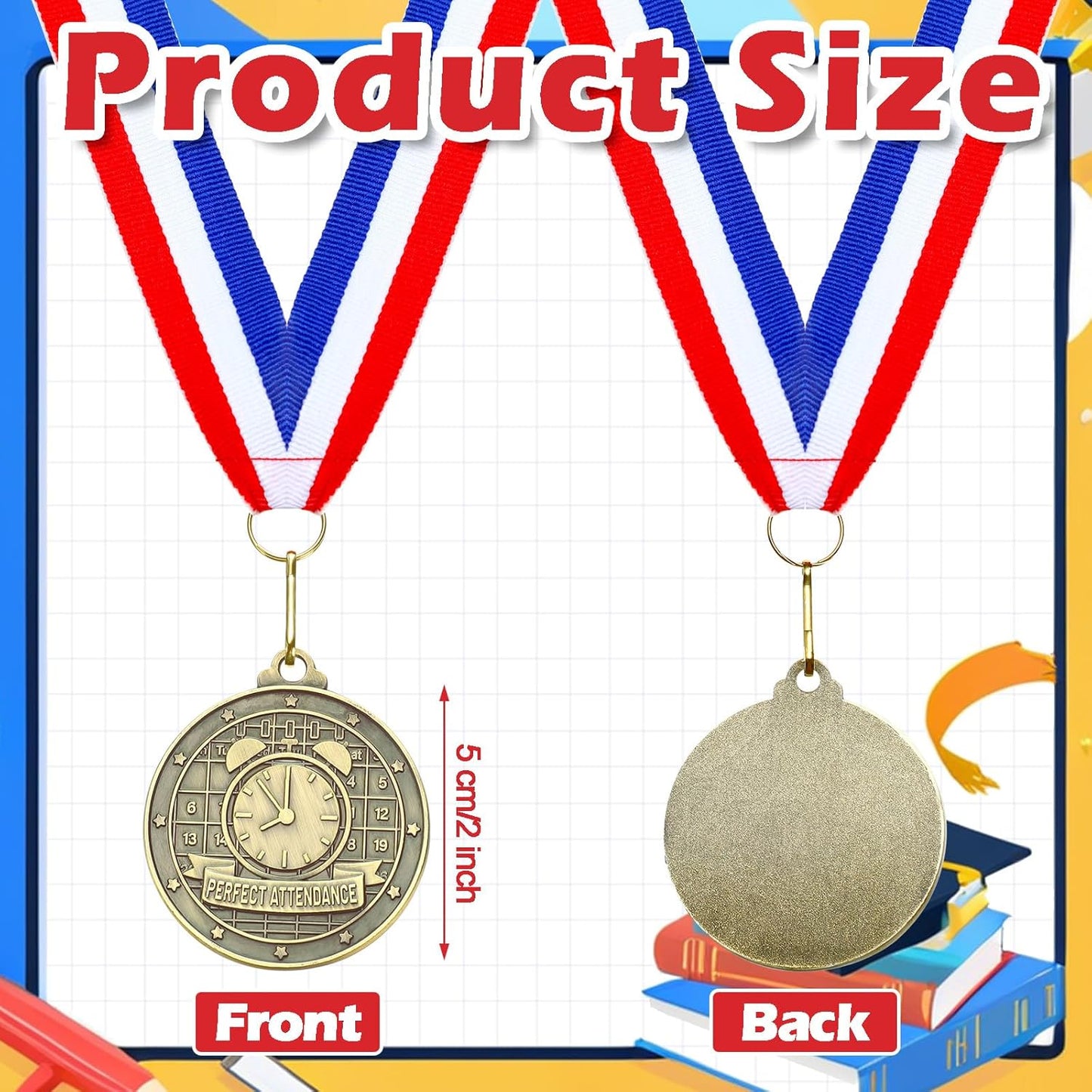 Quelay Gold Medals - 30 Pcs 2'' Award Trophies with Neck Ribbons for Kids & Adults | Graduation & Competitions