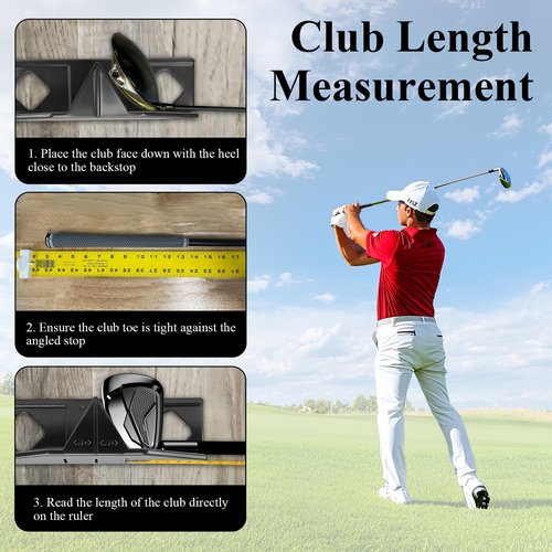 SHUJUKU 1 Pc Golf Club Length & Swing Weight Balance Scale Fitting Tool Works with Right and Left Handed Clubs, for Measurement Fitting, Can Be Wsed with Any Brand 2" Ruler, with 10 ft Tape Measure