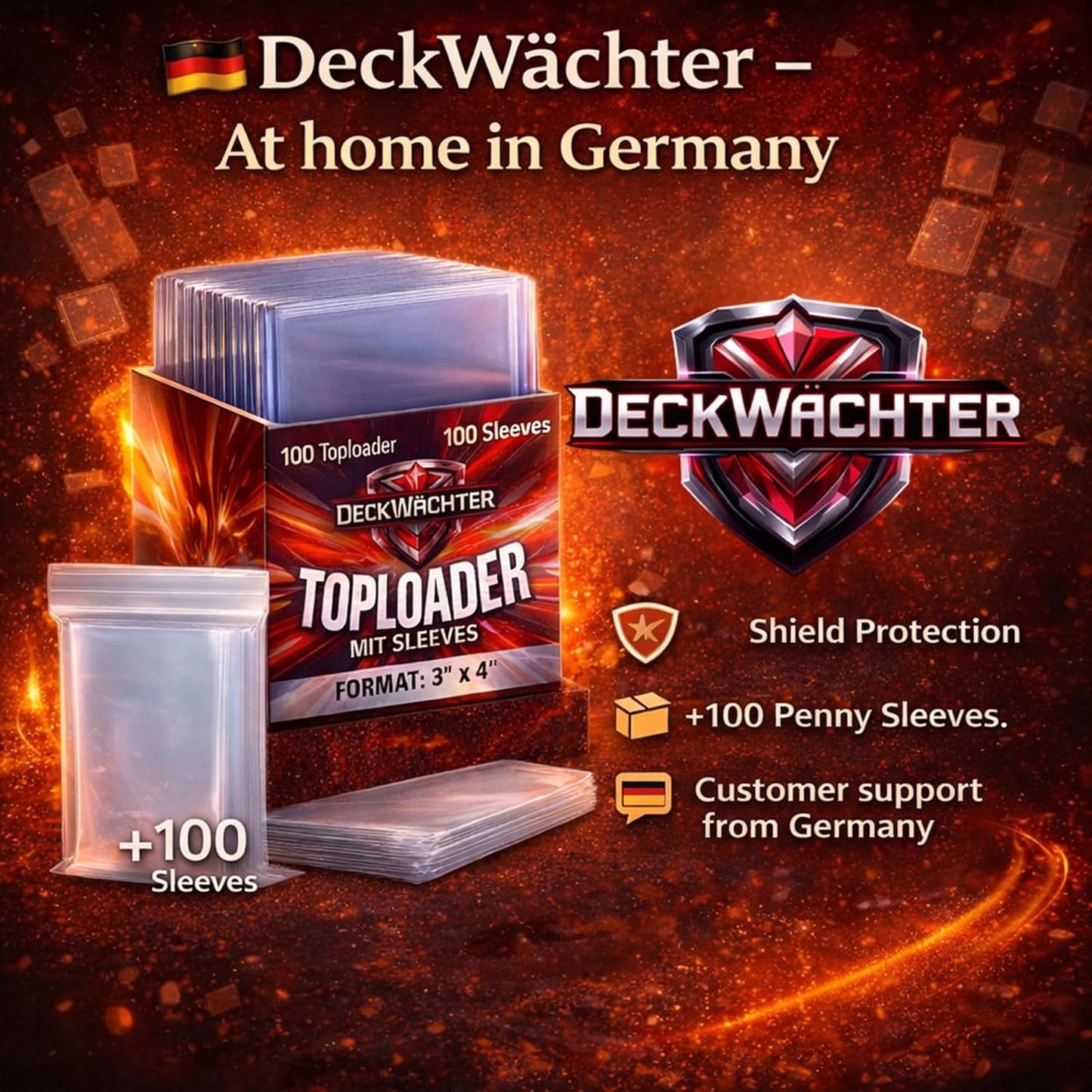 Top Loaders & Penny Sleeves | 200 Clear Trading Card Protectors – 3”x4”, 35PT Secure Storage