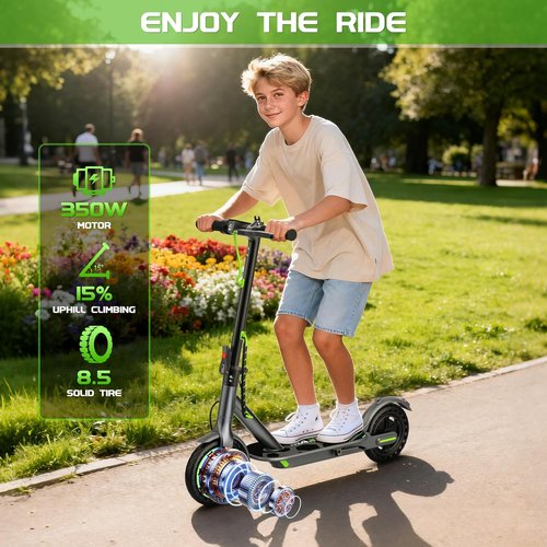 MAXSHOT Electric Scooter - High-Speed 350W/500W Motor, 21-28 Miles Range, Dual Suspension, 8.5/10/14" Tires