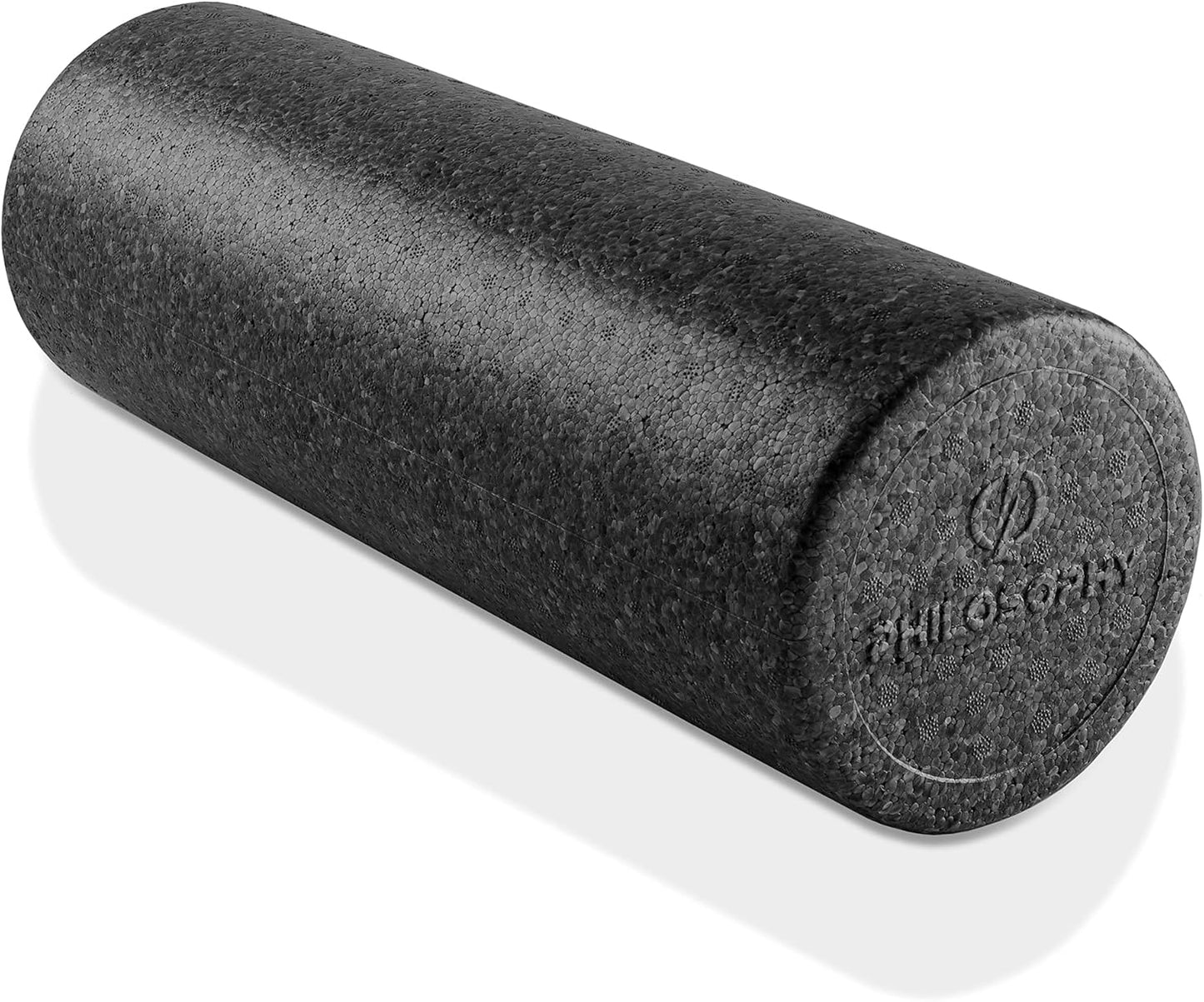 Philosophy Gym High-Density Foam Roller - 18" Round for Exercise, Massage & Muscle Recovery | Black