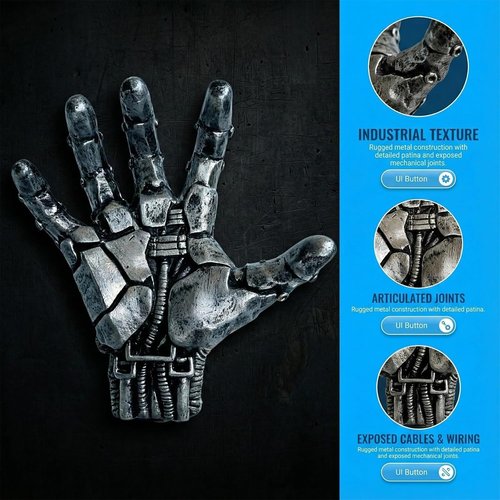 Cyberpunk Mechanical Hand Basketball Holder - Wall Mount Display Stand for Man Cave Decor