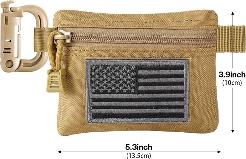 FRTKK Tactical Compact EDC Pouches - Military Molle Utility Organizers | 2 Pack Coin & Keychain Holders