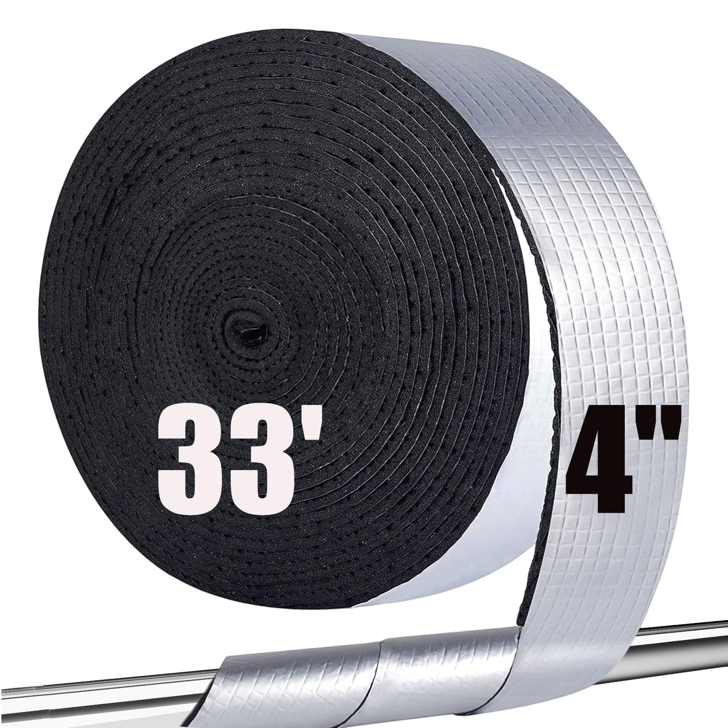 Pipe Insulation Wrap Foam Tube Self Adhesive Heat Tape for Water Pipes, Outdoor Foam and Foil Water Pipe Insulation Wrap for Winter