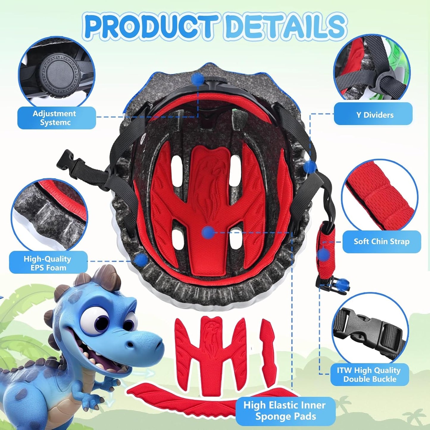 Skiennix Kids Bike Helmet - Adjustable 3D Design for Boys & Girls | Lightweight & Ventilated
