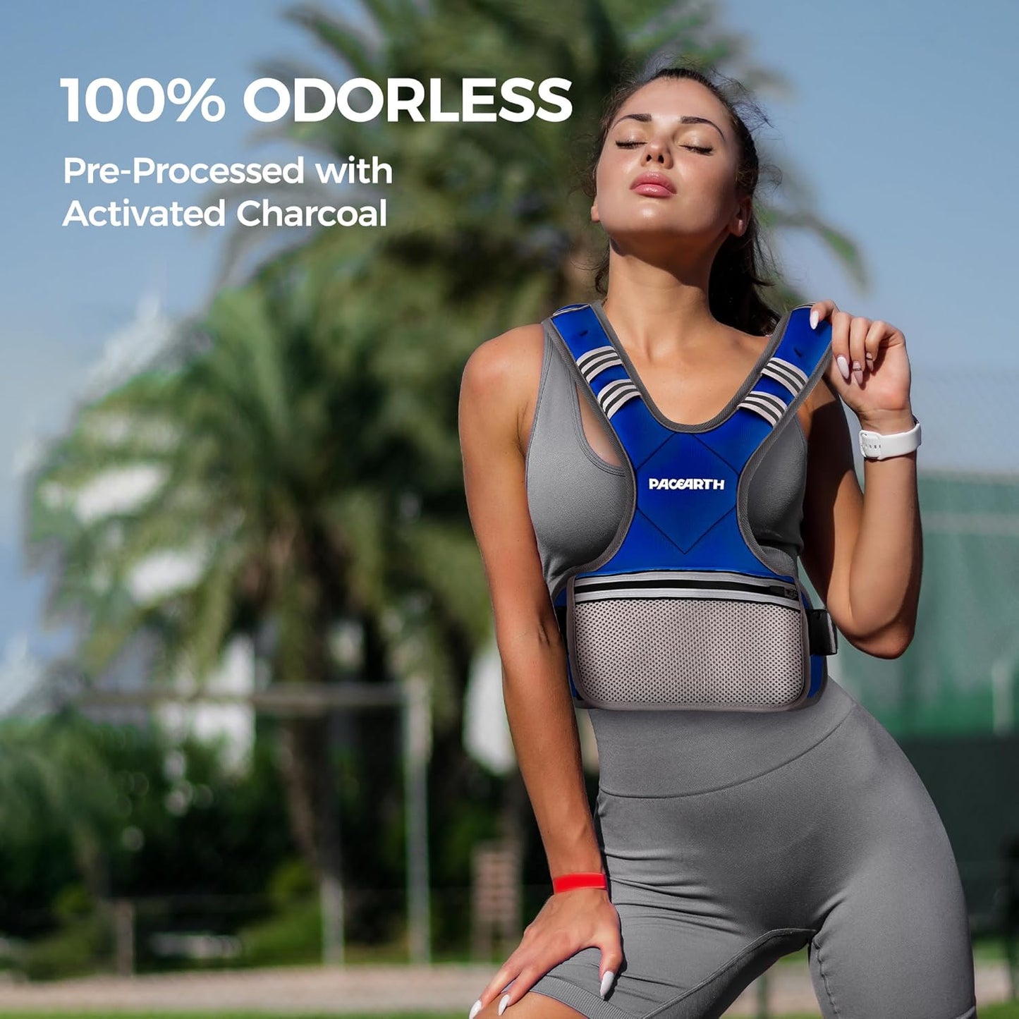 PACEARTH Adjustable Weight Vest - X-Shape Design for Men & Women | 4-32lbs with Zipper Pouch & 6 Weights