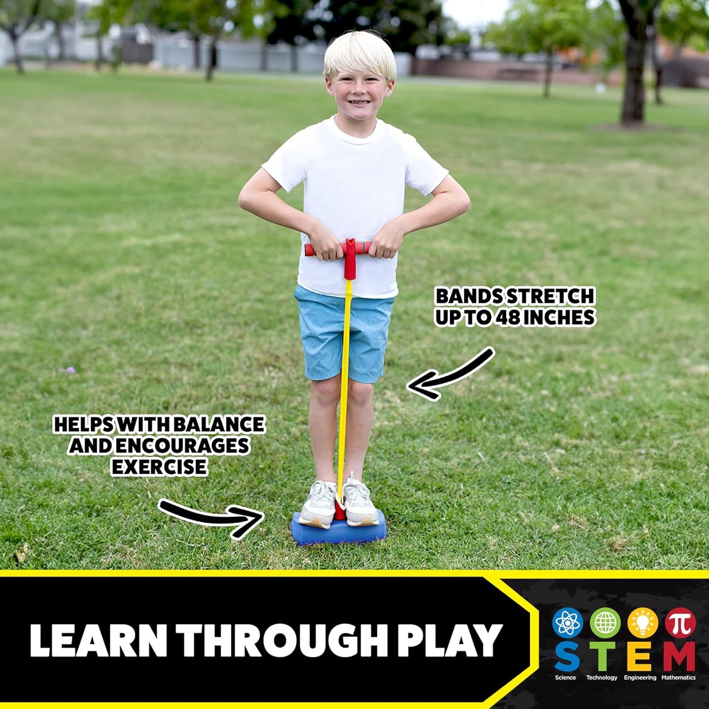 Stomp Hopper Pogo Stick - Fun Foam Jumper for Kids | Soft Grips & Stretchy Bands | Ideal STEM Toy for Ages 3-5