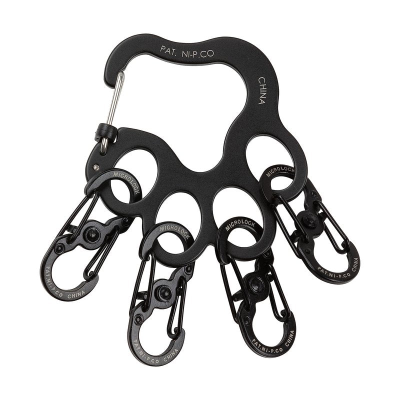 Nite IZE Pawprint Locker KeyRack - Stainless Steel Keychain Organizer with Locking Carabiner - Features 4 S-Biner MicroLocks to Securely Hold Keys