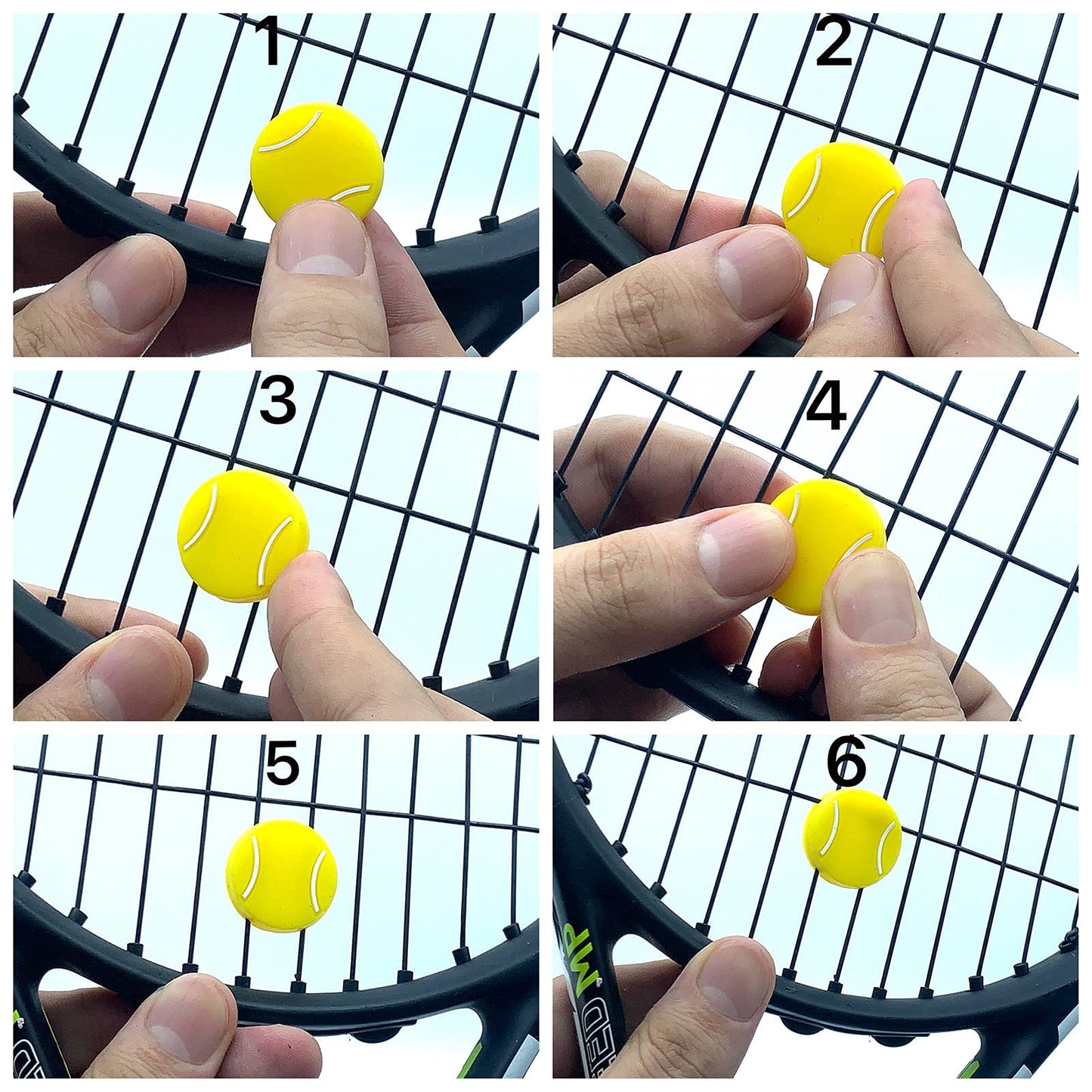 Tannius Tennis Racket Vibration Dampener, Racket String Shock Absorber, Great Tennis Gift (1 Yellow, 1 White, 1 Red, 1 Blue)