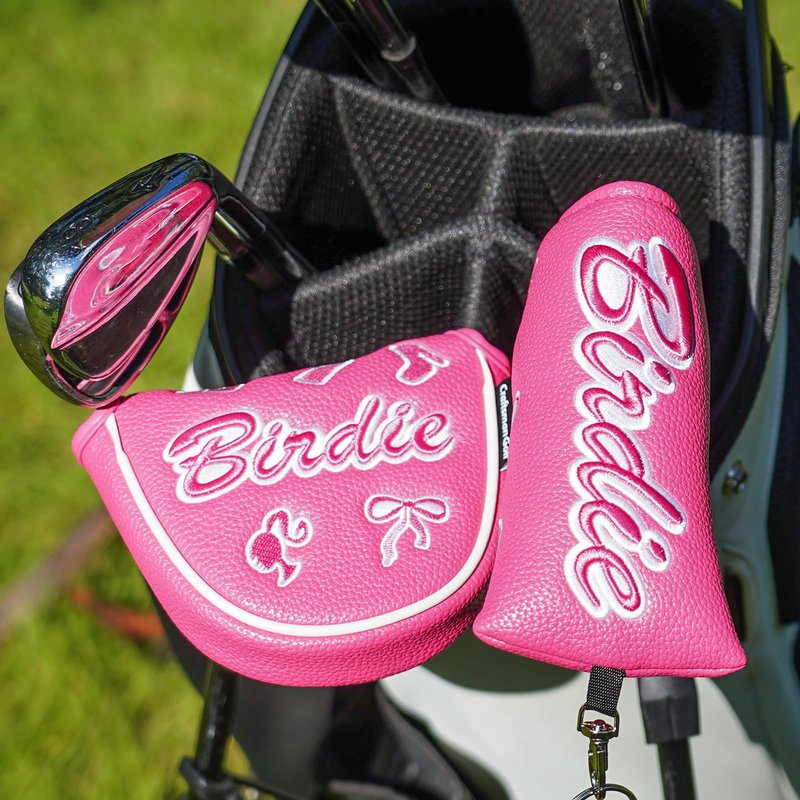Craftsman Golf Lipstick Diamond Handbag Bow Pink Blade Putter Headcover Head Cover Gift for Women with Key Chain