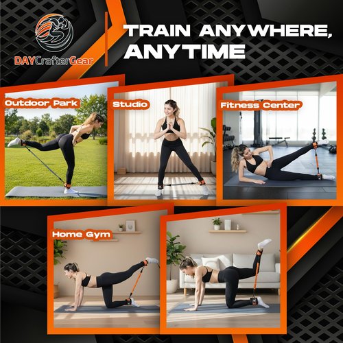 Ankle Resistance Bands with Cuffs & Bonus Fabric Resistance Bands for Working Out – Home Workout Set for Legs, Glutes, Yoga, Pilates, Rehab, Strength Training Women & Men – Includes Bag & Guide