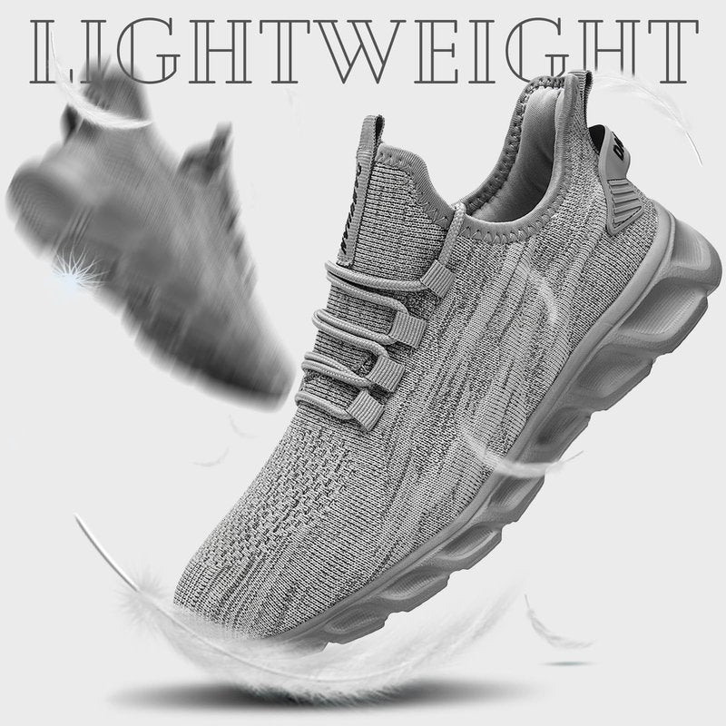 ZGPWZWL Running Shoes for Men Fashion Sneakers Tennis Gym Comfortable Walking Workout Casual Sports Shoes Men Gray Size 10