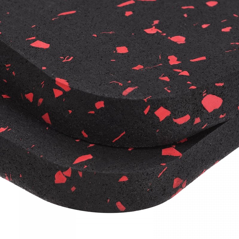 uxcell Treadmill Mat-3.9"x3.9" Exercise Equipment Mat for Floor Protection Sound Reduction, Black Red 4Pcs