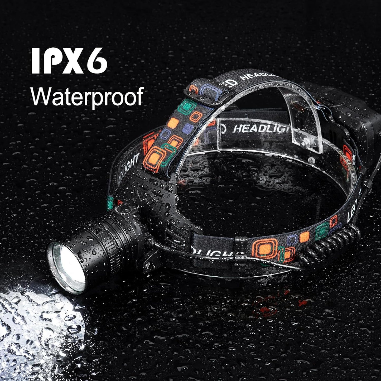 Skiennix Rechargeable Headlamp - 99,000 Lumens Super Bright LED | 3 Modes, 90° Adjustable, IPX6 Waterproof, 45H Runtime