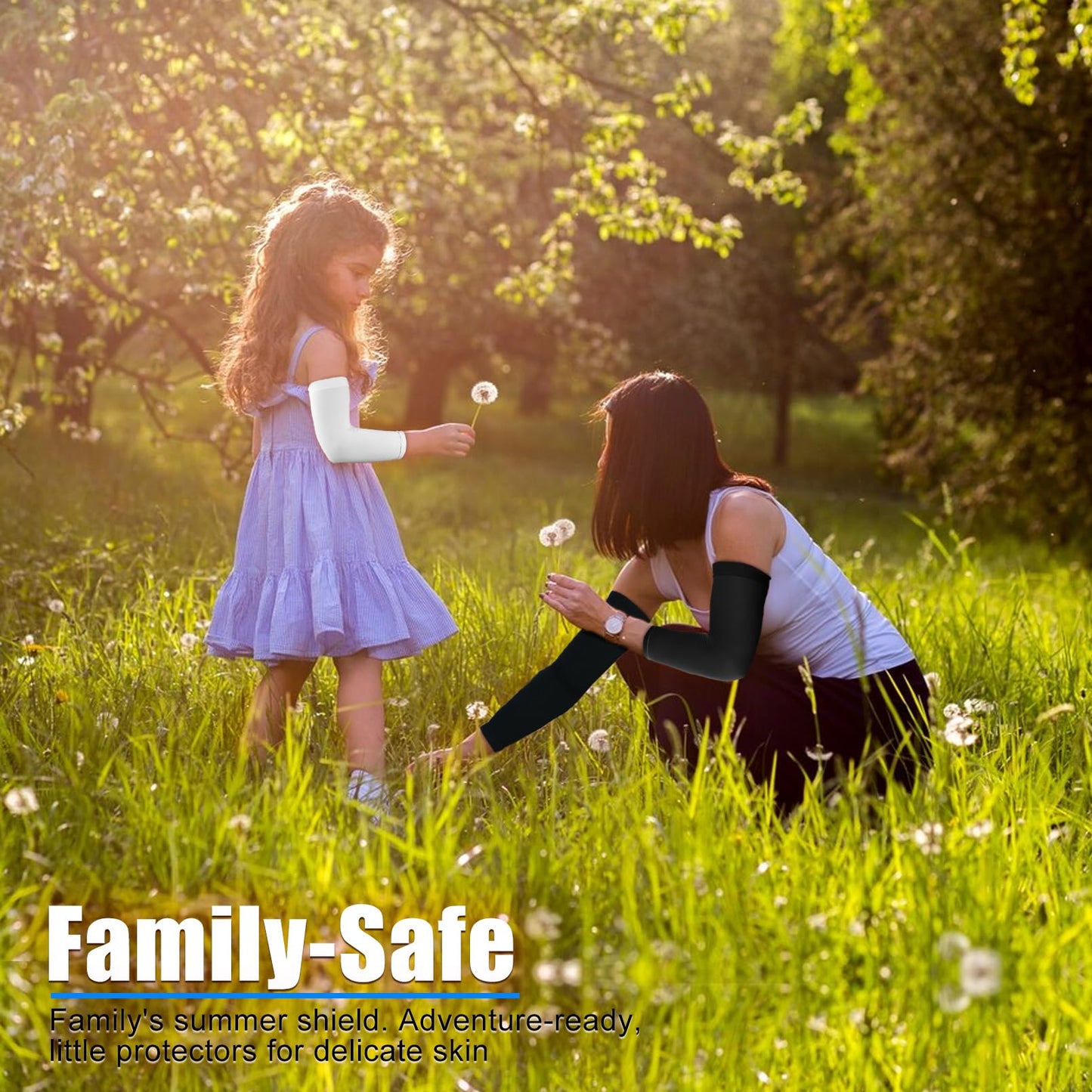 Luwint Teens Adult UV Sun Protection Arm Sleeves, Sun Blocking Ice Cooling Cover for Sport Basketball Football (2 Pairs, Youth/Adult(Average))