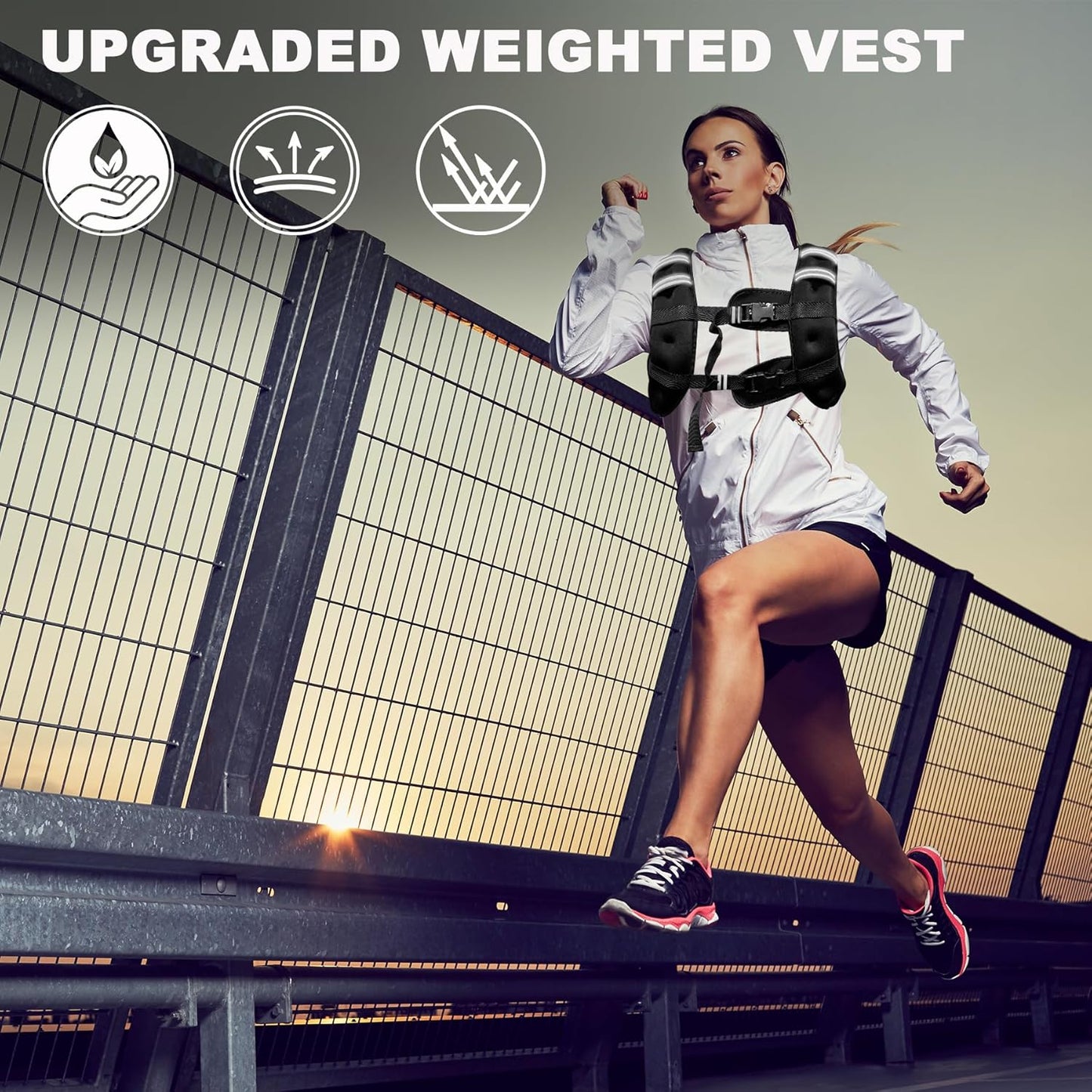 POWER GUIDANCE Weighted Vest - Adjustable & Reflective Workout Gear for Running, Jogging, & Strength Training