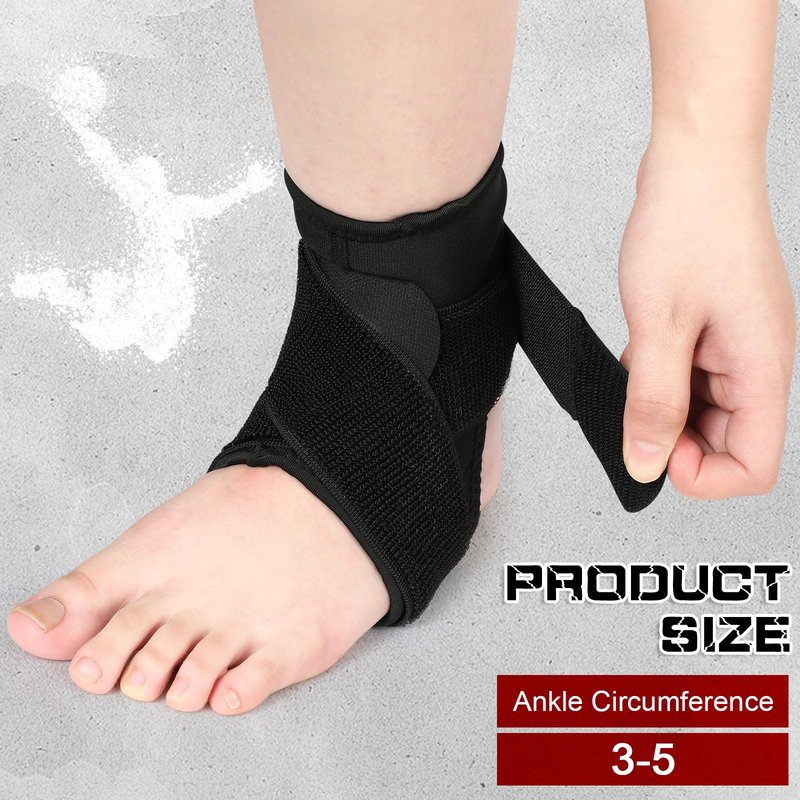 Honoson 2 Pcs Ankle Brace Kid Breathable Neoprene Ankle Support Compression Sleeve Achilles Tendonitis Relief Elastic Foot Brace with Adjustable Wrap for Sprained Plantar Fasciitis(Black,S)