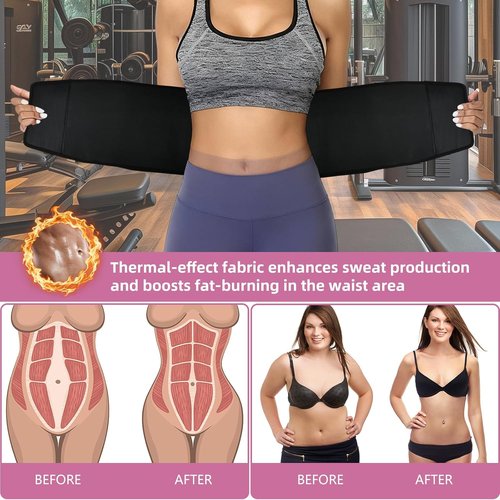 Lisacool Waist Trainer for Women - Sweat Band Waist Trimmer for Effective Belly Slimming | Adjustable Fit