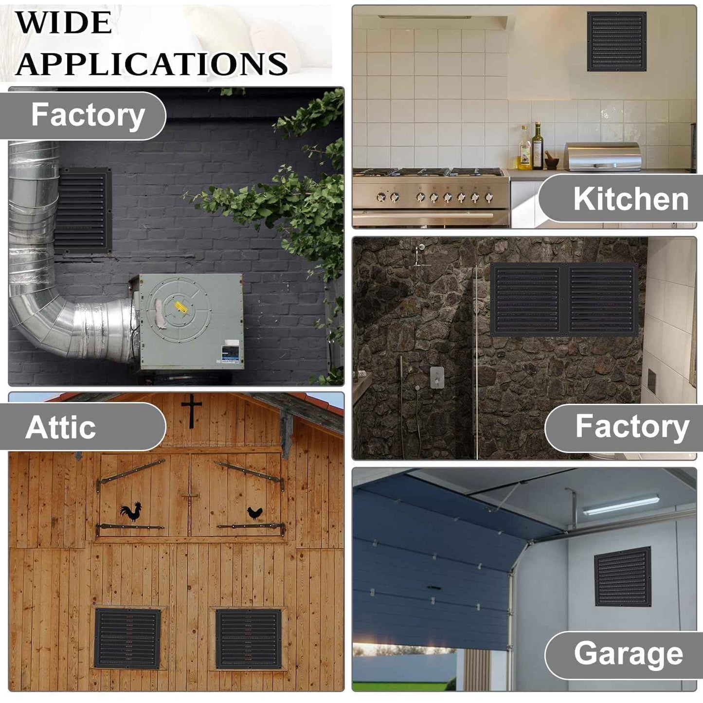 2 Pcs Attic Vent 10" X 10" Shed Vents Metal Gable Vents for Houses Wall Vent with Screen Vent Covers for Home Garage Attic Ceiling, Boost Ventilation and Guard Against Moisture