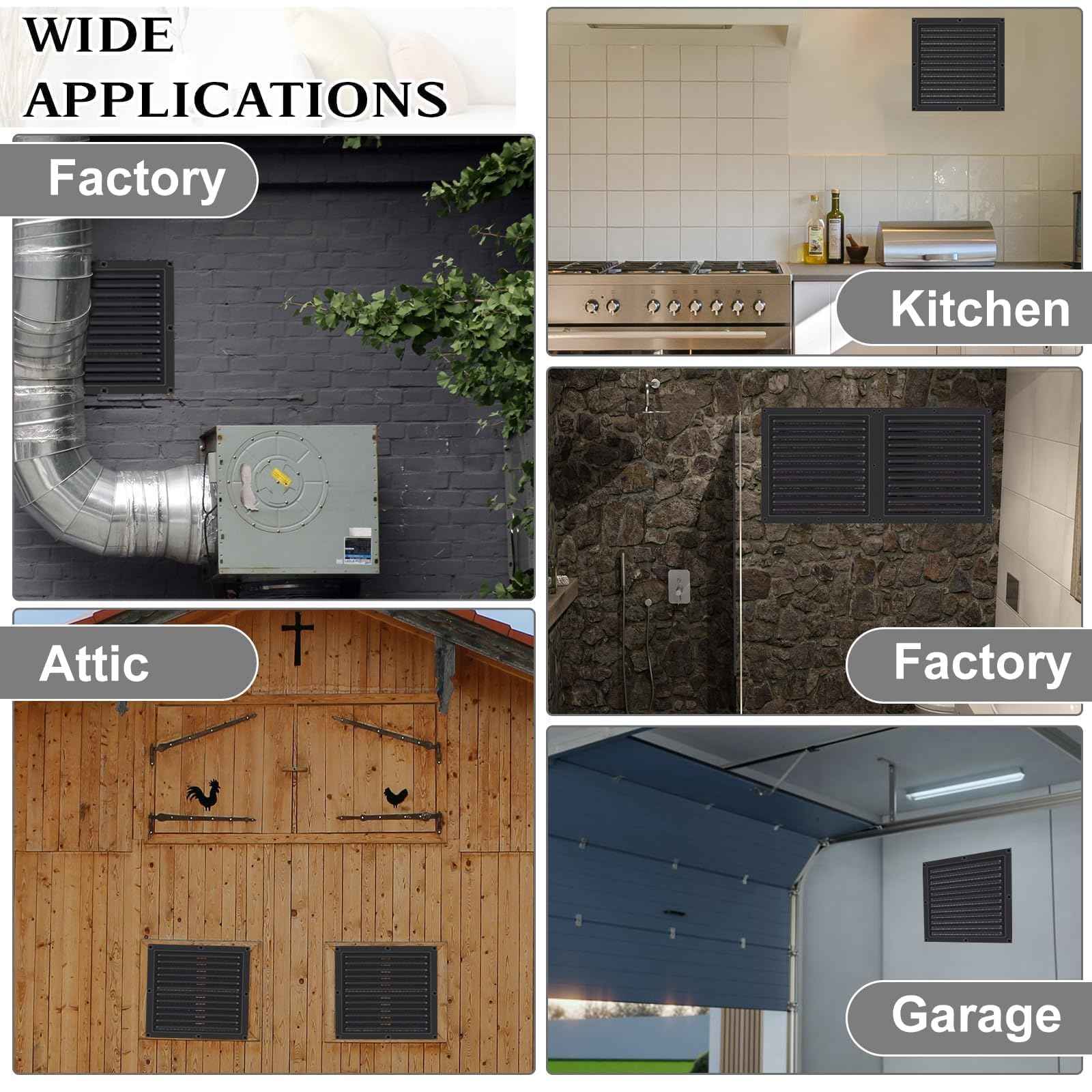 2 Pcs Attic Vent 10" X 10" Shed Vents Metal Gable Vents for Houses Wall Vent with Screen Vent Covers for Home Garage Attic Ceiling, Boost Ventilation and Guard Against Moisture