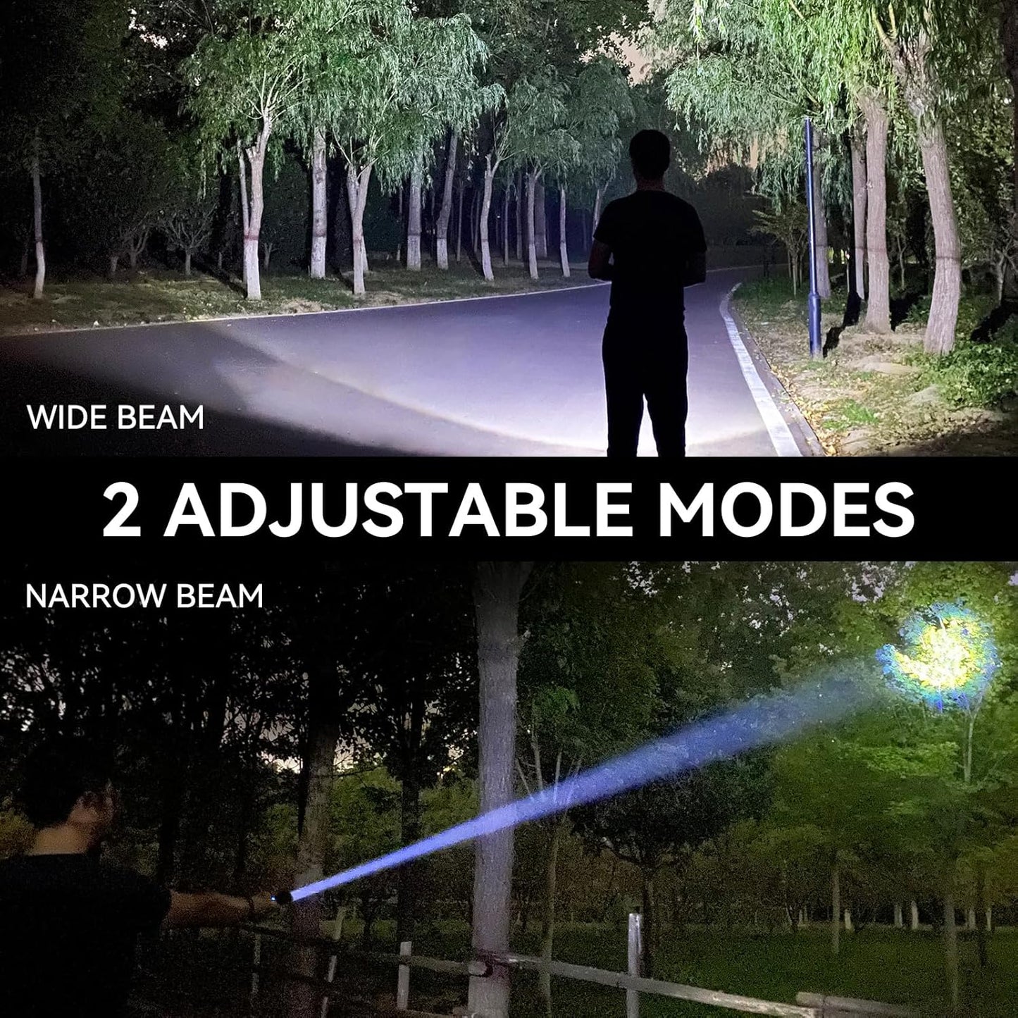 90,000 Lumen Rechargeable LED Flashlights - 2 Pack Super Bright, 5 Modes for Home & Outdoor Use