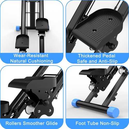 Zyerch Stair Stepper for Home, 265lbs Vertical Climber Machine for Full-Body Exercise, Home-Upgrade Climber Fitness Equipment with Stable Frame Adjustable Handlebar for Women Men, Black