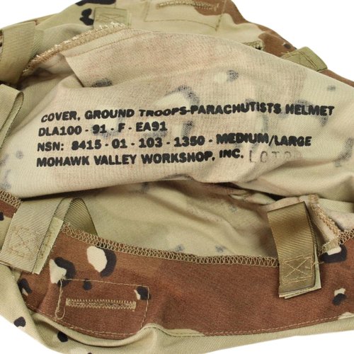 Genuine Military Issue Helmet Cover for PASGT, MICH, & Fritz Combat Helmets (6-Color Desert Camo, Medium/Large)