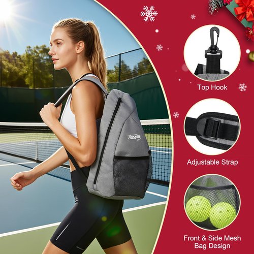 Amoswiz Pickleball Set of 4 – 2 Adult & 2 Kid Fiberglass Family Pickleball Paddles, Lightweight Honeycomb Core, Fun Gift Set with 4 Balls & Carry Bag for Beginners, Family Snow Man
