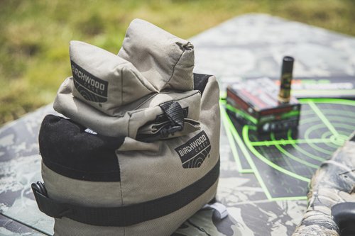 Birchwood Casey Gun Rest Filled | Durable Water-Resistant Front & Rear Shooting Bags with Inert Poly Bead Fill, Non-Slip Bottom & Suede Leather Topper
