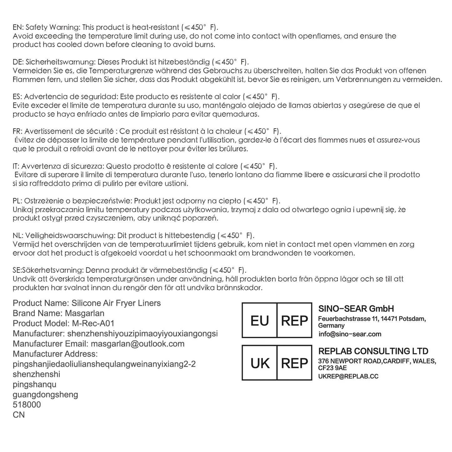 Masgarlan Silicone Air Fryer Liners 2 Pack, Reusable Compatible for Ninja Foodi DZ201, DZ401, DZ550, DZ302, COSORI 9QT, Chefman, Instant, and 6-in-1 8-10QT Dual Baskets