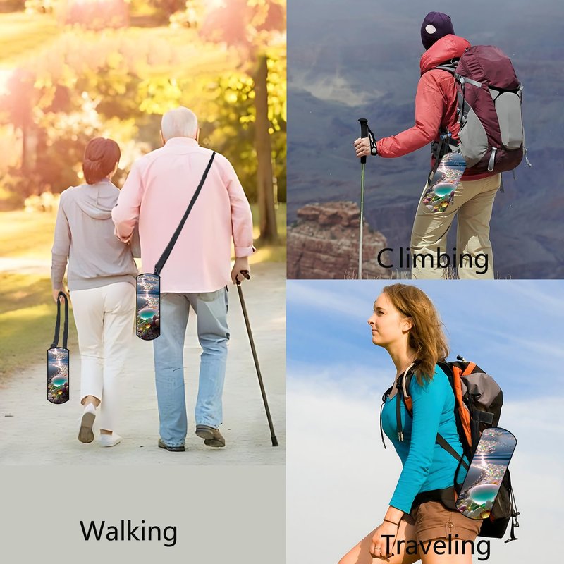 muemigai Water Bottle Holder Ajustable 25 Oz Water Bottle Carrier For Travel,Office,Home,Neopener Sling Bag For Stanley Cup Accessories,Walking,Hiking Gear(Stone)