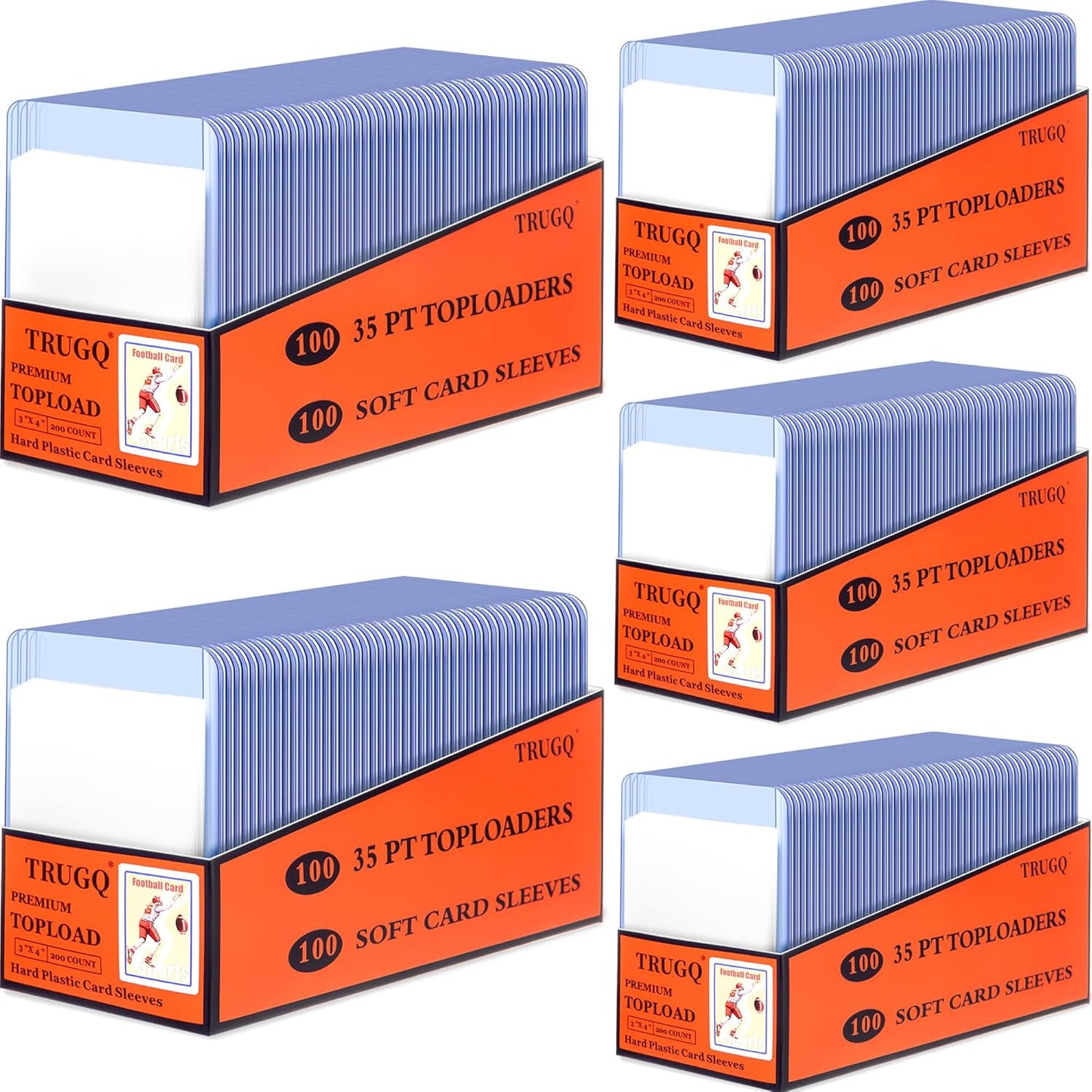 Skiennix 1000 Card Sleeves - Toploaders & Soft Sleeves for Trading Cards | 3" x 4" Protectors