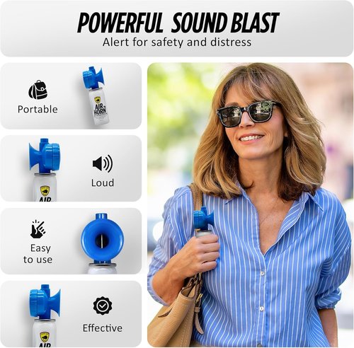 Guard Dog Security Air Horn - Loud Mini Handheld Safety Horn | Powerful Self-Defense Tool, 1.4 oz