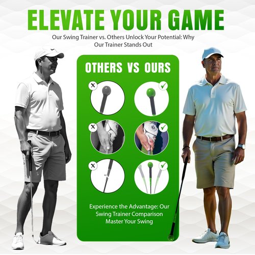 Golf Swing Trainer Aid, 48" Flex Whip Stick Lag Trainer for Golf Training & Golf Warmup Practice Stick, Tempo Training, Includes Golf Arm Band & Golf Alignment Sticks,Golf Accessories for Men (Green)