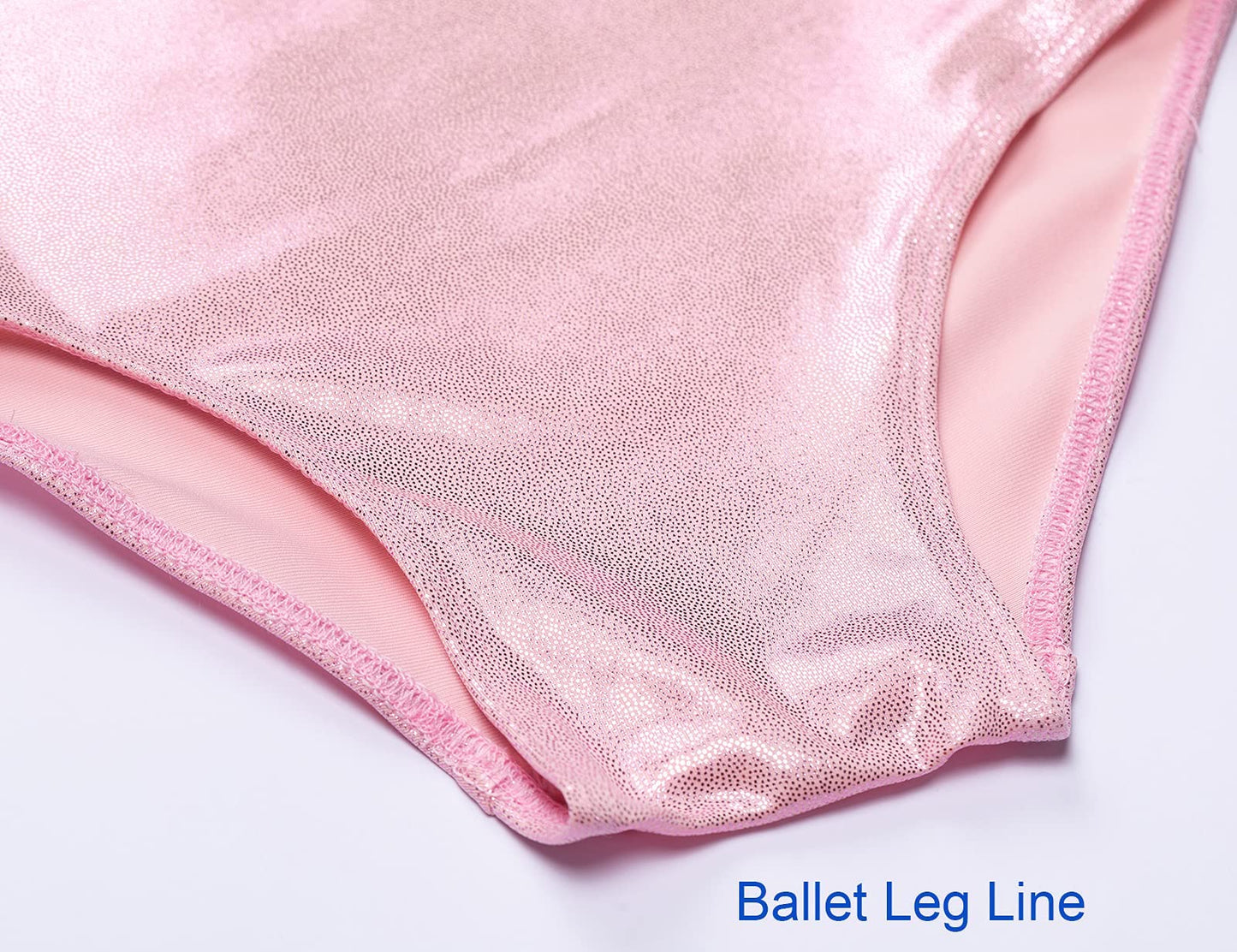 Domusgo Gymnastics Leotards for Girls 6-7 Years Old Pink Sparkly One Piece Tumbling Outfits