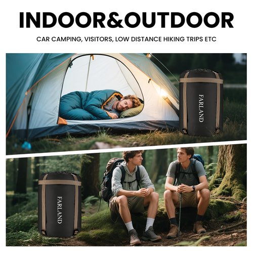 FARLAND Sleeping Bags 30℉ for Adults Teens Kids with Compression Sack Portable and Lightweight for 3-4 Season Camping, Hiking,Waterproof, Backpacking and Outdoors