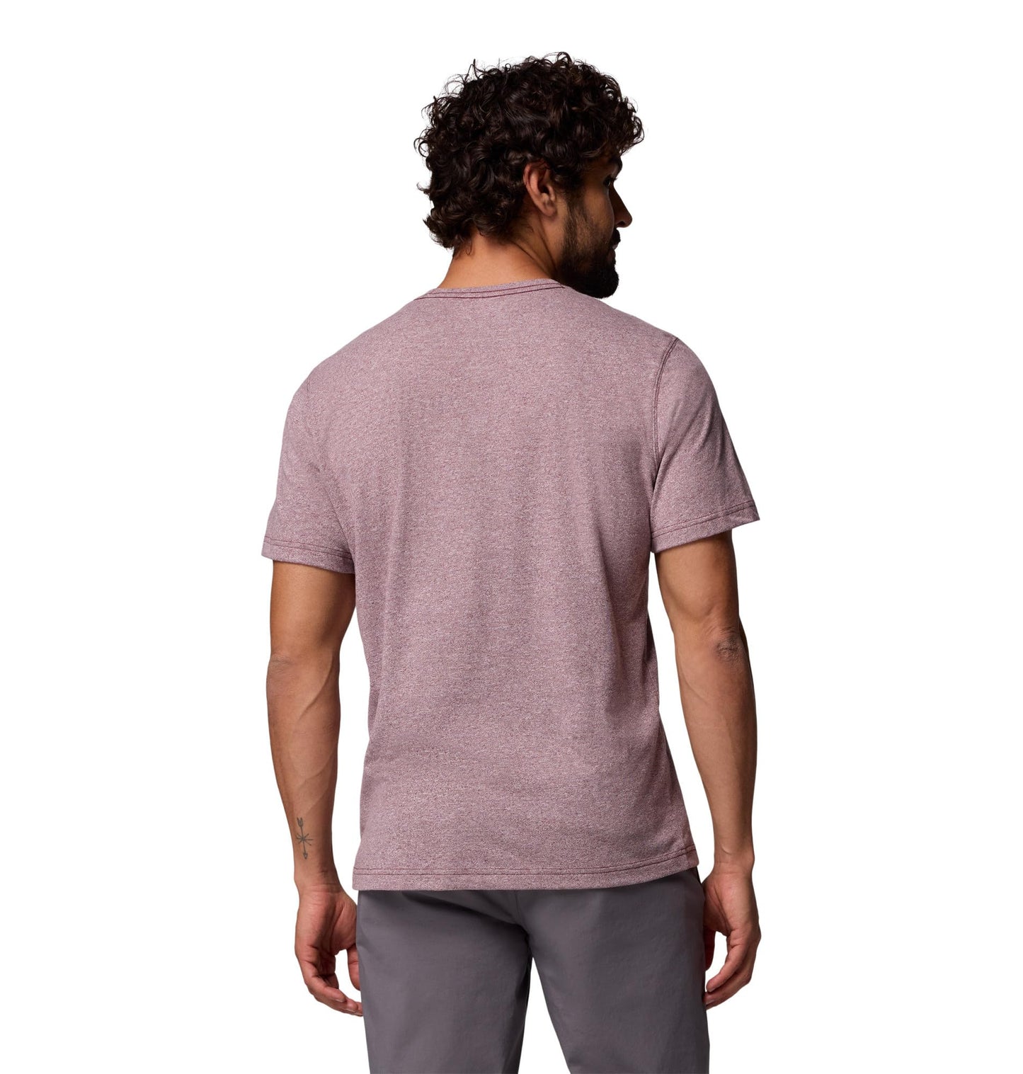 Columbia Mens Thistletown Hills Short Sleeve T-Shirt, Rich Wine Heather, Medium