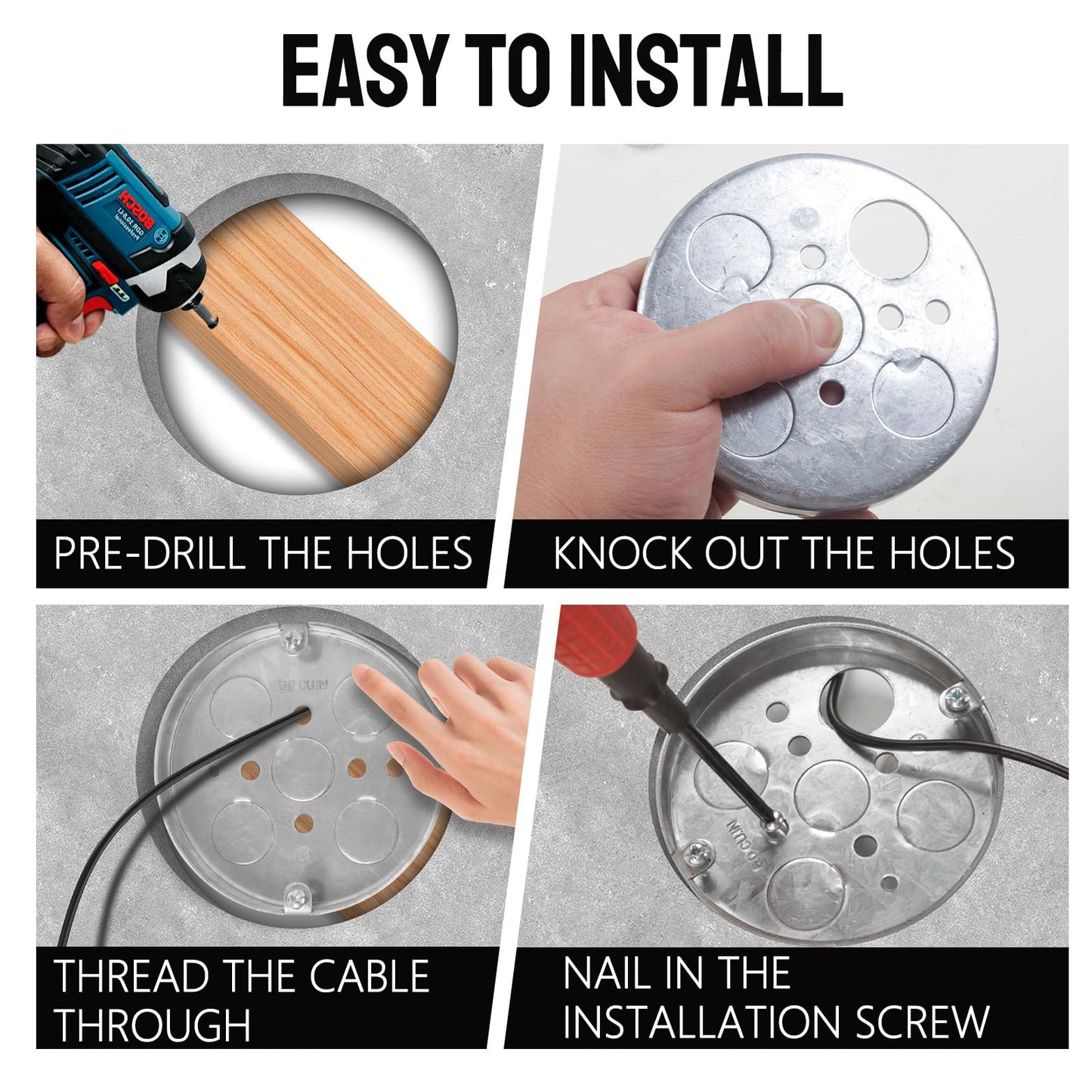 2 Pack Shallow Electrical Box, 1/2-Inch Deep, 1/2-Inch Bottom Knockouts 4-Inch Round Ceiling Pan Pancake Box Round Electrical Box (2)