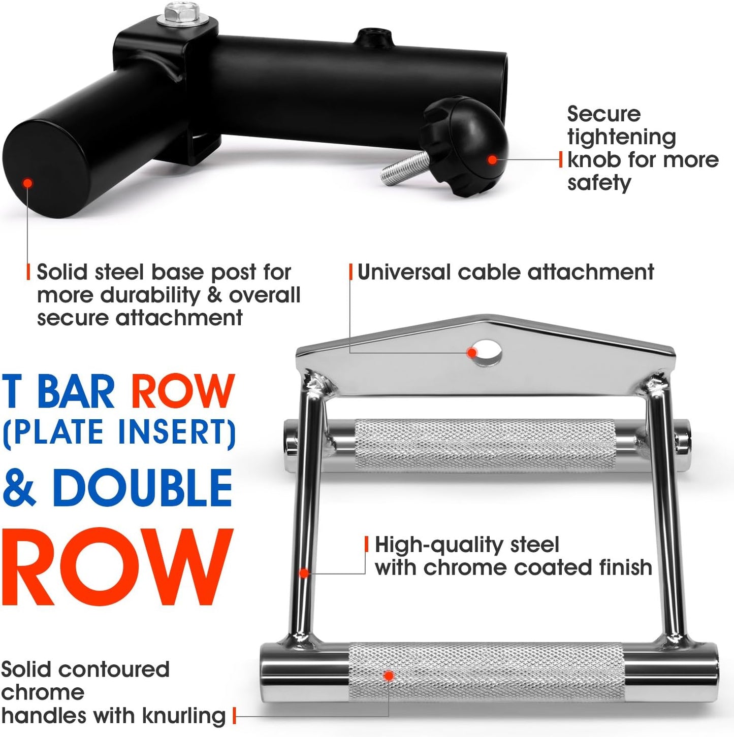 Yes4All T-Bar Row Landmine Attachment - Fits 1" & 2" Olympic Bars - Full 360° Swivel, Easy Installation