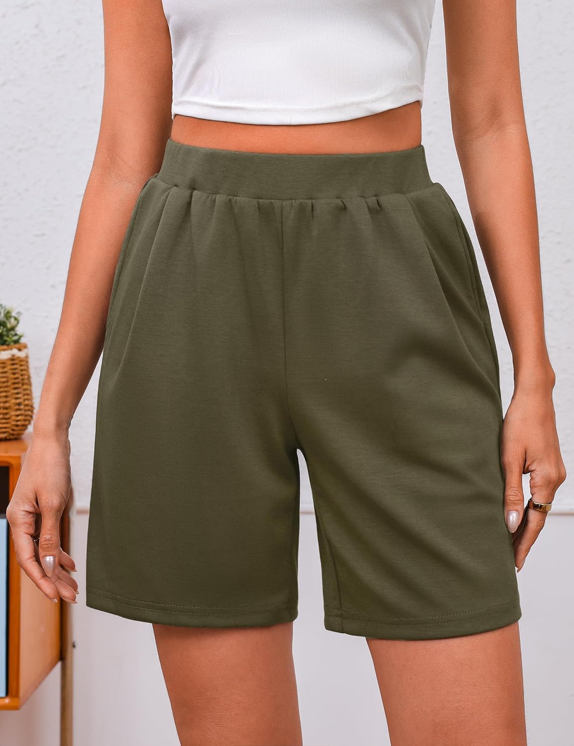 Quenteen Women's Air Layer Shorts - Casual Summer Athletic Lounge Shorts with Pockets